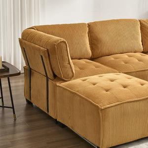 English Elm United We Win U-Shaped Modular Sectional Sofa With Reversible Chaise For Modern Living Spaces W1568S00158-GIGA