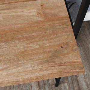 English Elm Desk With Stylish Hutch - Durable Brown Finish, Compact Design & Ample Storage For Modern Workspaces B356P367909
