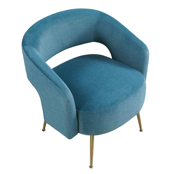 English Elm Modern Velvet Accent Chair Plush Foam Seat Gold Leg Base for Living Room Teal B011P458634