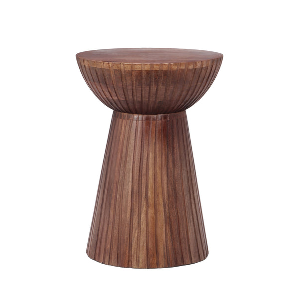 English Elm Christopher Knight Home® - Mango Wood Round Drum End Table In Honey Finish – Handcrafted Accent For Small Spaces & Rustic Decor N768P202496H