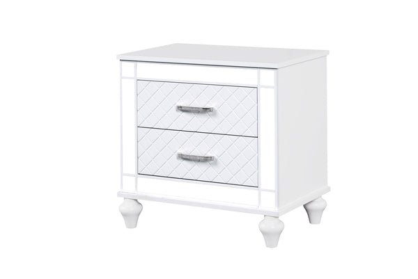 English Elm Livorno Silver Champagne Nightstand with Felted Top Drawer, Full-Extension Slides, 27"H x 27"W B078P286353