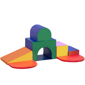 English Elm Qaba 7 Piece Foam Toddler Climbing Playset with Tunnel Ramp and Steps for Indoor Fun W2225P217353