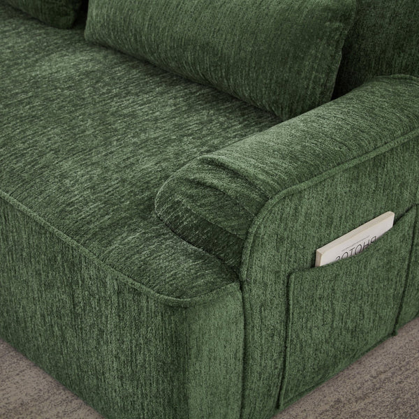 English Elm Chenille L-Shape Oversized Sofa - Plush, No Assembly Minimalist Couch For Living Rooms & Apartments W2339S00068