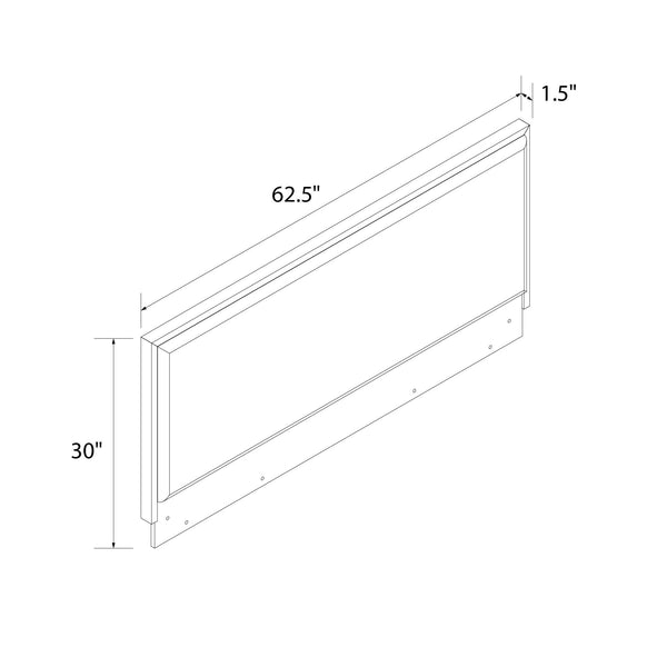 English Elm Upholstered Canvas and Oak Veneer Headboard for Modern Minimalist Bedroom Decor Light Oak B2733P436847