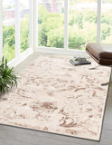 Unique Loom Finsbury Diana Machine Made Botanical Rug Beige, Ivory/Light Brown 7' 10" x 10' 0"