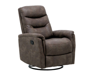English Elm Wallace & Bay - Brown Swivel Gliding Recliner in Tawny Brown Fabric — Contemporary Comfort, Easy-Care, Space-Smart Design B361P384415