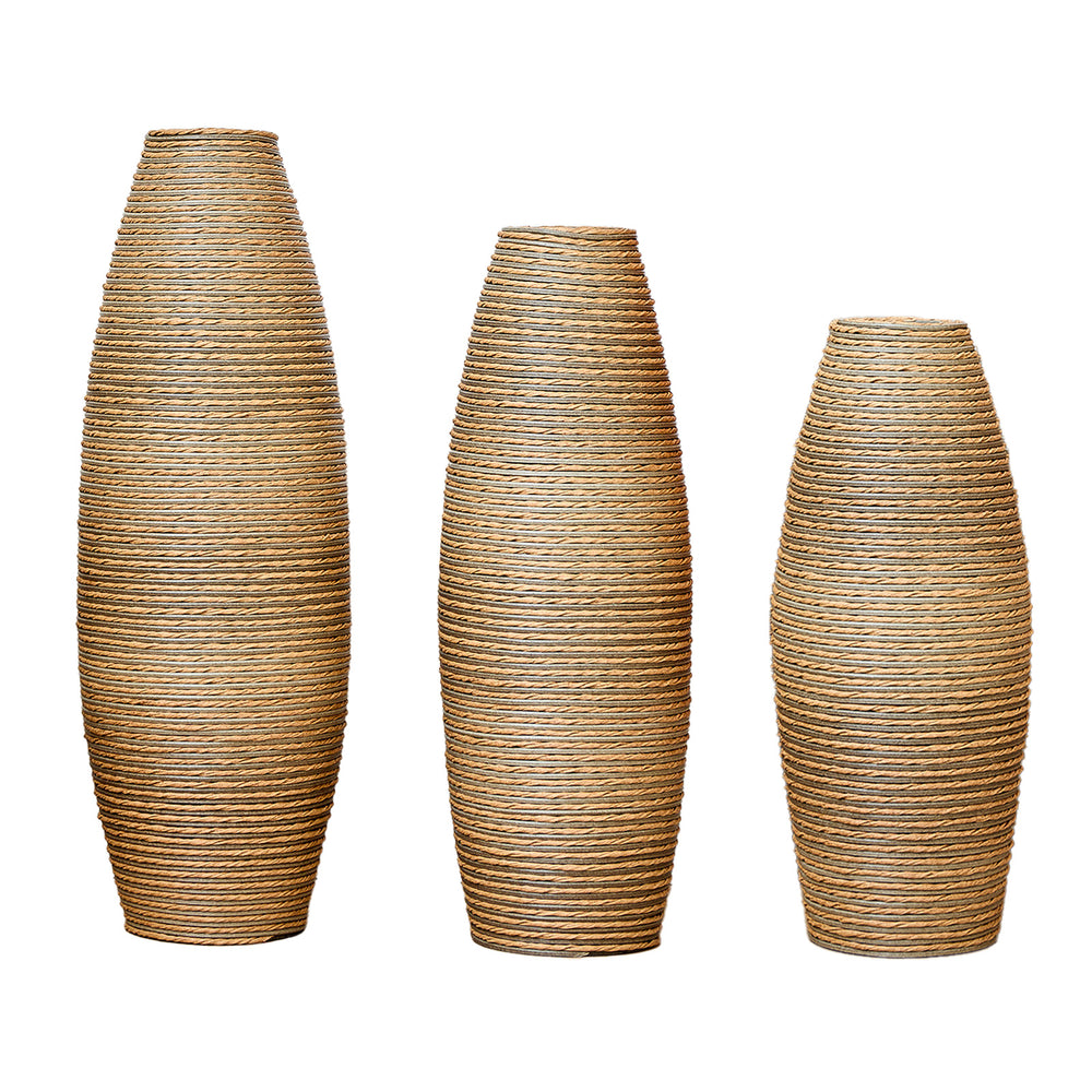 English Elm 39.4" Handcrafted Rattan-textured Pvc Tall Floor Vase Boho Entryway Sculptural Accent W2796P446214
