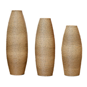 English Elm 39.4" Handcrafted Rattan-textured Pvc Tall Floor Vase Boho Entryway Sculptural Accent W2796P446214