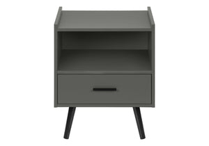English Elm Accent Side Table Rustic Grey Laminate Compact Storage Cabinet Transitional Bedroom Grey B2710P461707