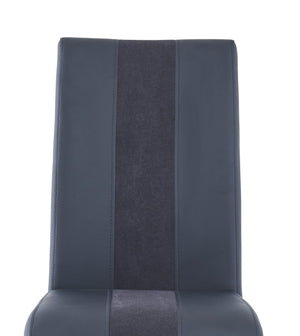 English Elm ALTIS Modern Fabric Dining Chair Set with C-Style Metal Legs, Padded Seat, Solid Wood Frame Black 3 L x 18.5 W x 21.5 H B201P291552