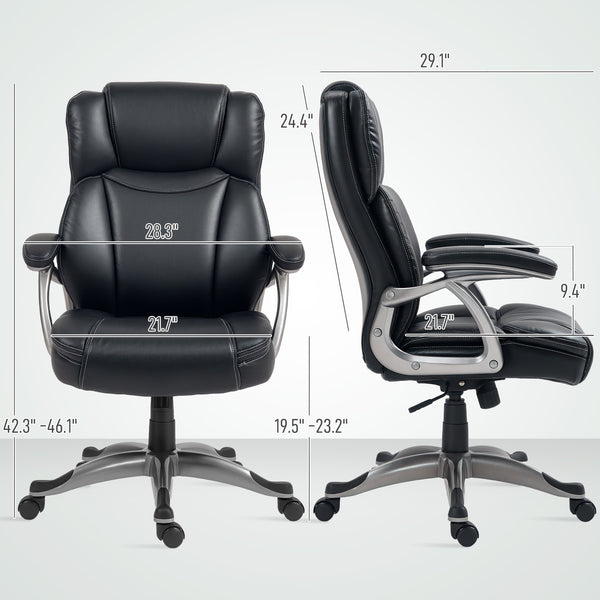English Elm Premium High Back Pu Leather Executive Chair with Foam Cushion and Swivel Base T3971P408837