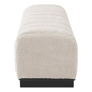 English Elm Indoor Channel Tufted Chenille Upholstered Bench Rubberwood Legs Entryway Dining N779P367309B