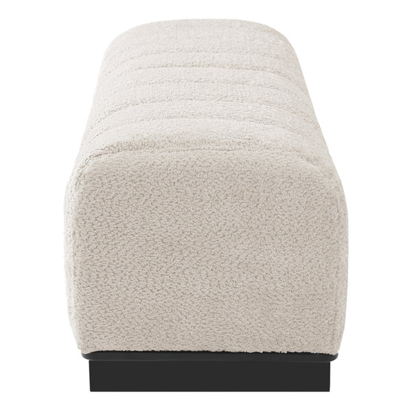 English Elm Indoor Channel Tufted Chenille Upholstered Bench Rubberwood Legs Entryway Dining N779P367309B