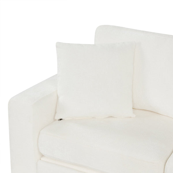 English Elm Swivel Barrel Accent Chair Chenille Tufted Round Club Seat for Living Room Lounge N719S002260K
