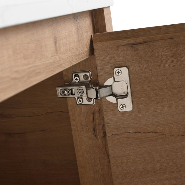 English Elm 30'' Wall-Mounted Bathroom Vanity With Ceramic Sink, Soft-Close Doors & Stylish Space-Saving Design W999S00389
