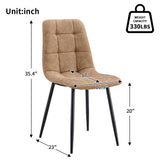 English Elm Modern Style Dining Chair Mid Century Modern Chair, Shell Lounge Upholstered Chair With Metal Legs For Kitchen, Dining, Bedroom, Living Room Side Chairs Set Of 4 (Brown)