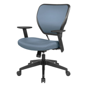 OSP Home Furnishings Silver Ion Antimicrobial Ergonomic Office Chair with Lumbar Support and Adjustable Arms Blue 5500D-R105