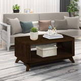 English Elm Rectangular Living Room Coffee Table Set, 3-Piece Living Room Table Set With Solid Wood Legs, 1 Coffee Table and 2 End Table, Wood Center Table Tea Table Set .Easy Assembly, Espresso