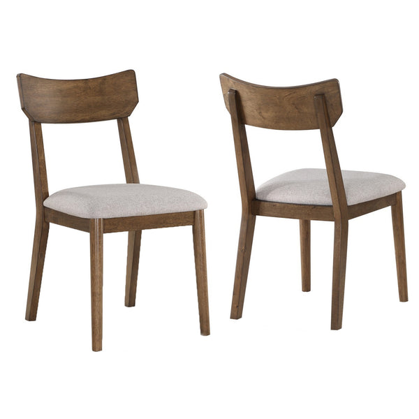 English Elm Summit Mid-century Wood Frame Dining Chair Set of Four with Gray Upholstered Seats B056P412612