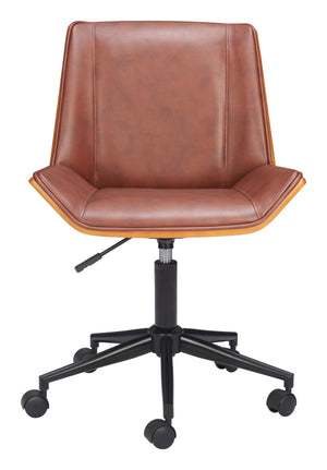 Zuo Modern Maker Office Chair - Stylish Modern Design With High-quality Vinyl, Plywood, And Steel Construction Brown 100% Polyurethane,Plywood,Steel 110567-zuo-modern