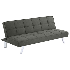 English Elm Joel Grey Tufted Convertible Sofa Bed with Plush Cushioning, Metal Legs, Modern Grey Elegance B062P344956