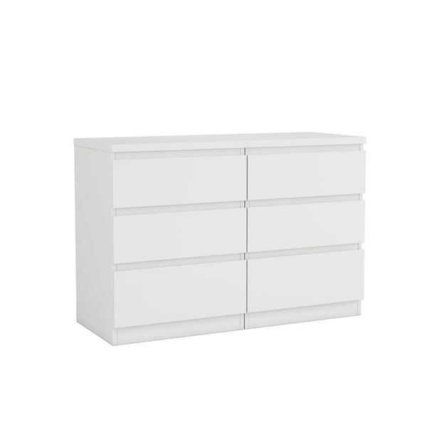 English Elm 19.7-inch Matte Finish 3 Drawer Nightstand Set of 2 Handle Free Modern Bedroom Storage White W3151S00079