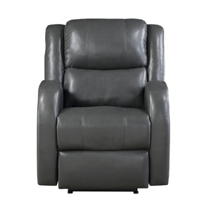 English Elm Modern Power Reclining Chair In Gray Faux Leather - Plush Comfort, Solid Wood Frame, Ergonomic Design B011P256236