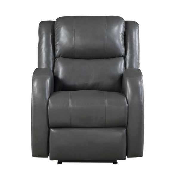 English Elm Modern Power Reclining Chair In Gray Faux Leather - Plush Comfort, Solid Wood Frame, Ergonomic Design B011P256236