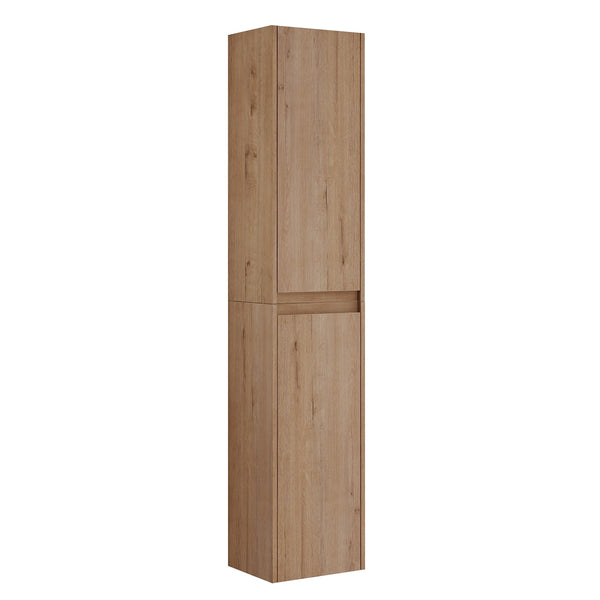 English Elm 30 Inch Wall-Mounted Bathroom Vanity Set With Resin Sink, Soft-Close Drawers & Storage Cabinets W999S00268