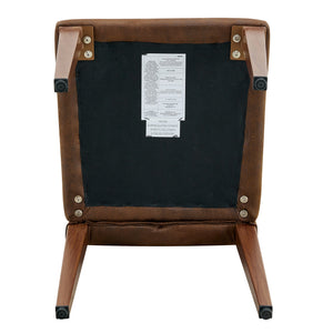 English Elm 4-piece Brown Suede Dining Chair Set with Tufted Back and Walnut Metal Legs W1151P361168