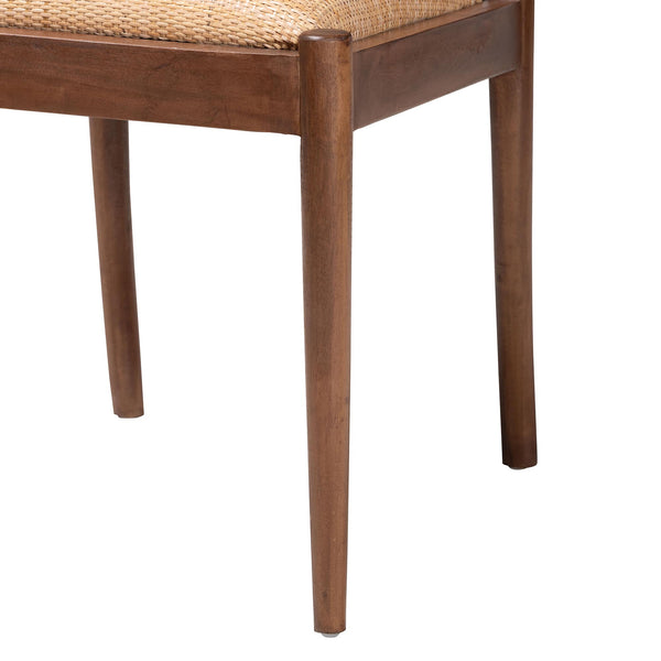 English Elm Modern Seagrass Woven Acacia Wood Dining Chair Set Bohemian Organic Style B2750P467718