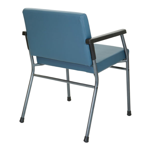 OSP Home Furnishings Big and Tall Bariatric Patient Chair with Pu Padded Arms for Medical Waiting Rooms Blue BC9602HT-R105