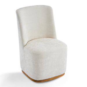 English Elm Indoor Upholstered Chenille Dining Chairs Set of 2 with High Back Rubberwood Base N779P370771B