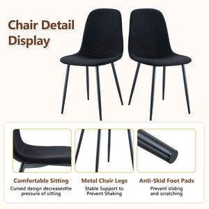 English Elm Table Set With Storage - Modern 71" White Grain Dining Table & 8 Black Linen-Cotton Chairs For Comfort W1151S04260-GIGA