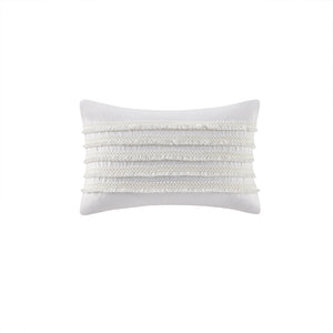 INK+IVY Daria Farm House Cotton Oblong Pillow II30-1086 Ivory