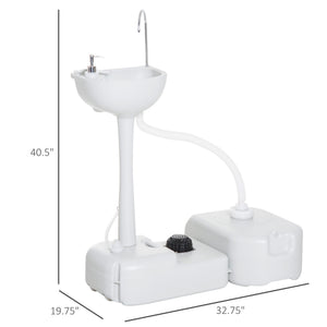 English Elm Kleankin Freestanding Outdoor Handwashing Station with Foot Pump Soap Dispenser Hdpe W2225P217039
