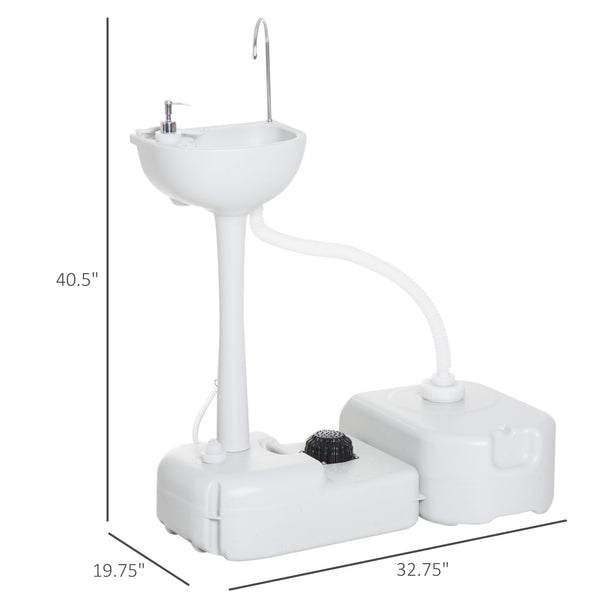 English Elm Kleankin Freestanding Outdoor Handwashing Station with Foot Pump Soap Dispenser Hdpe W2225P217039