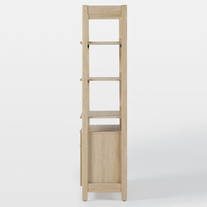 Holmes Modern Wide Bookcase with Two Reeded Drawers Coastal Oak WEHOL41OS3CO0 Walker Edison