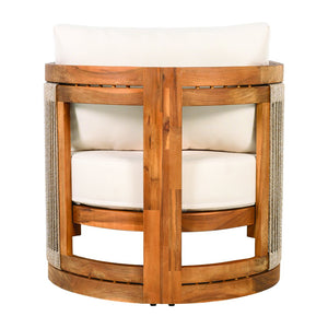 English Elm Christopher Knight Home® - Premium Acacia Wood Outdoor Club Chair – Stylish Curved Design, Woven Rope, Water-Resistant Cushions N767P367654A