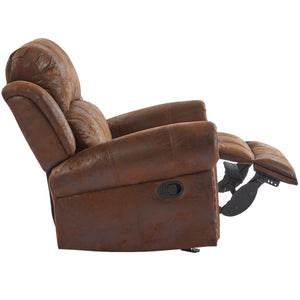 English Elm Christopher Knight Home® - 40.75" Wide Suede Manual Glider Recliner Chair with Rolled Arms, Microfiber Comfort & Infinite Positions Brown N763P264499D