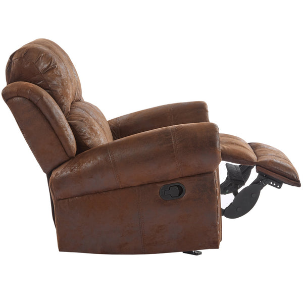 English Elm Christopher Knight Home® - 40.75" Wide Suede Manual Glider Recliner Chair with Rolled Arms, Microfiber Comfort & Infinite Positions Brown N763P264499D