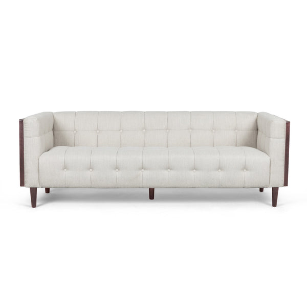English Elm Christopher Knight Home® - 69871.00Abge_69871.00Bbge Elegant 3-Seater Sofa With Mid-Century Charm And Plush Beige Upholstery N771P225911M_N771P225927M