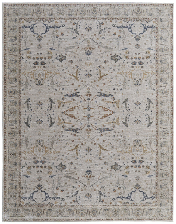 Feizy Rugs Pasha Global Charm Rug - Vibrant Polyester Ikat Design, Soft Low Pile, Stain-resistant & Kid-friendly Ivory,Blue,Red Polyester Pas39m4fivyblup00