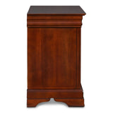 English Elm Zoea Brown 4-Drawer Nightstand With Metallic Round Knobs