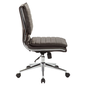 OSP Home Furnishings Armless Mid-back Faux Leather Office Chair with Lumbar Support and Chrome Base Black SPX23592C-U6