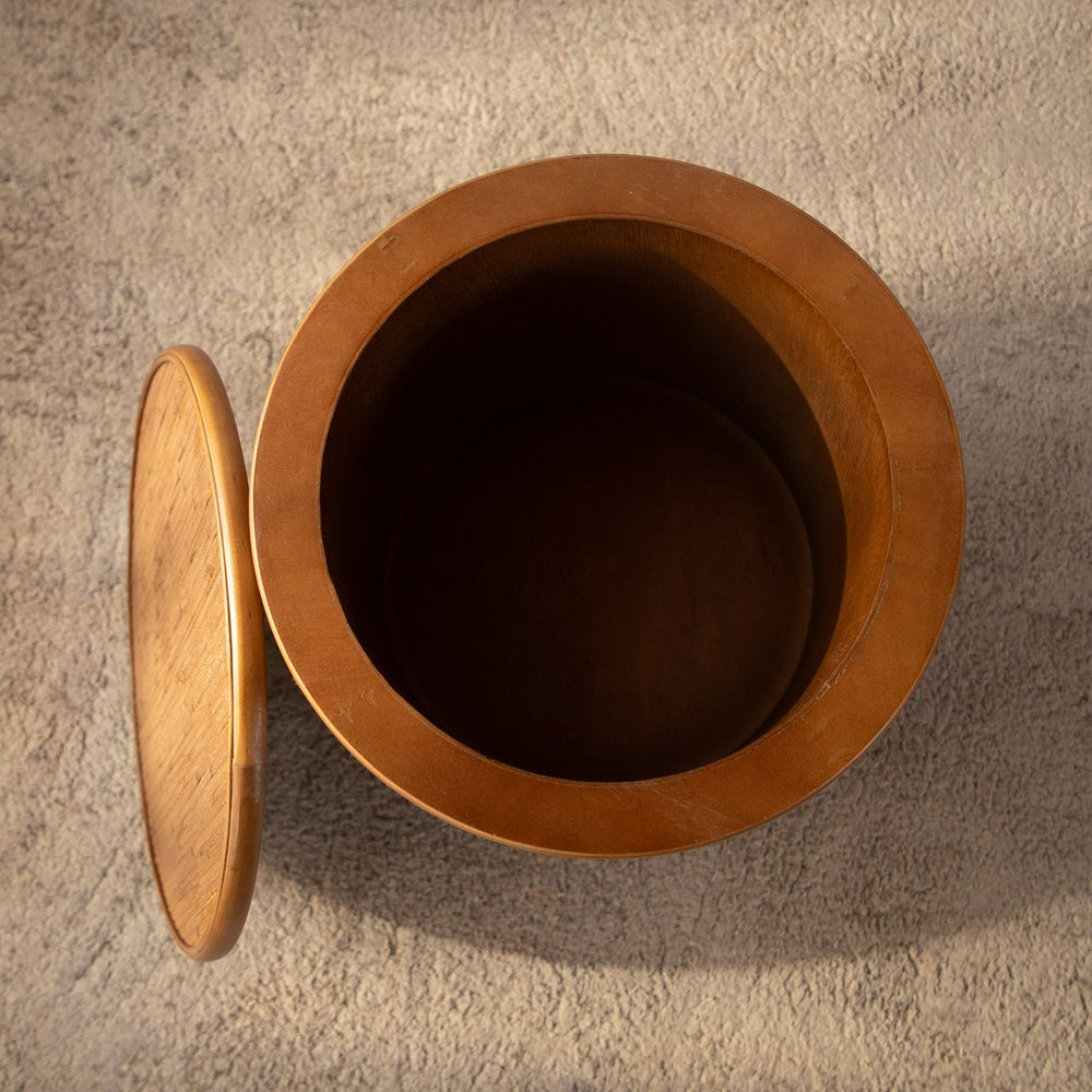 English Elm Round Rattan Storage Coffee Table Hand Woven Hemp Trim Bohemian Accent for Living Rooms W3081P464744