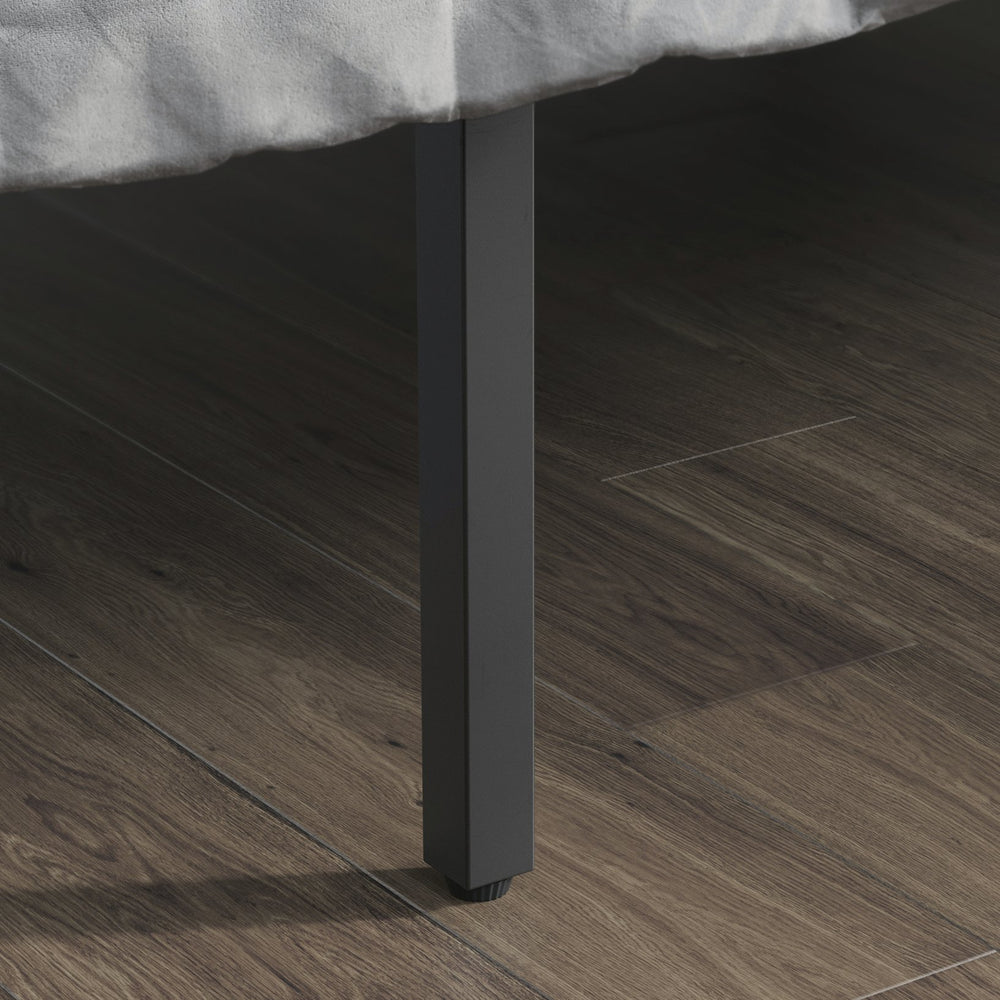 English Elm Twin Metal Platform Bed with Headboard, Black Finish — Space-Saving, Sturdy Support & Under-Bed Storage B356P367950