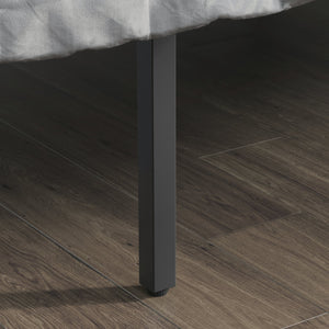 English Elm Twin Metal Platform Bed with Headboard, Black Finish — Space-Saving, Sturdy Support & Under-Bed Storage B356P367950