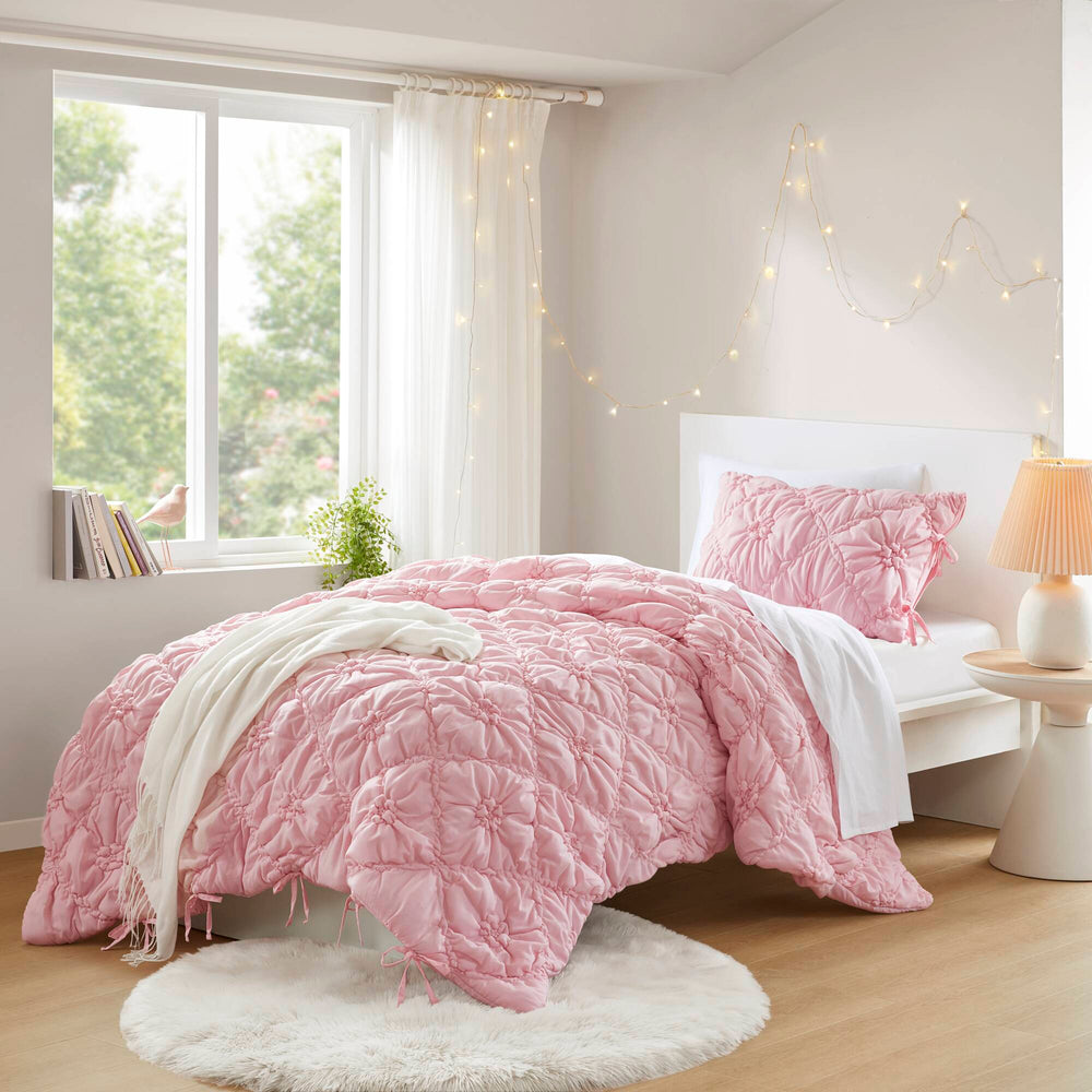 English Elm 2PCS Twin Comforter Set - Plush Microfiber Comforter and Sham, Lightweight Poly Fill for Cozy Bedtime Pink 16.93 L x 12.99 W x 5.71 H B035P366522