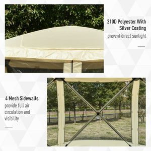 English Elm Outsunny Pop up Screen Shelter Mesh Sidewalls Fiberglass Frame Portable Carry Bag Included W2225P200736